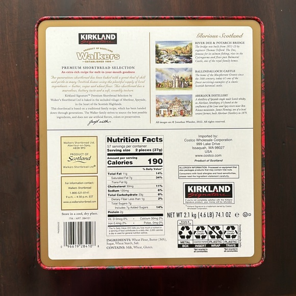 Large Empty Walkers Cookie Tin, Storage Canister for: Pantry Food Crafts & Toys - Picture 6 of 13